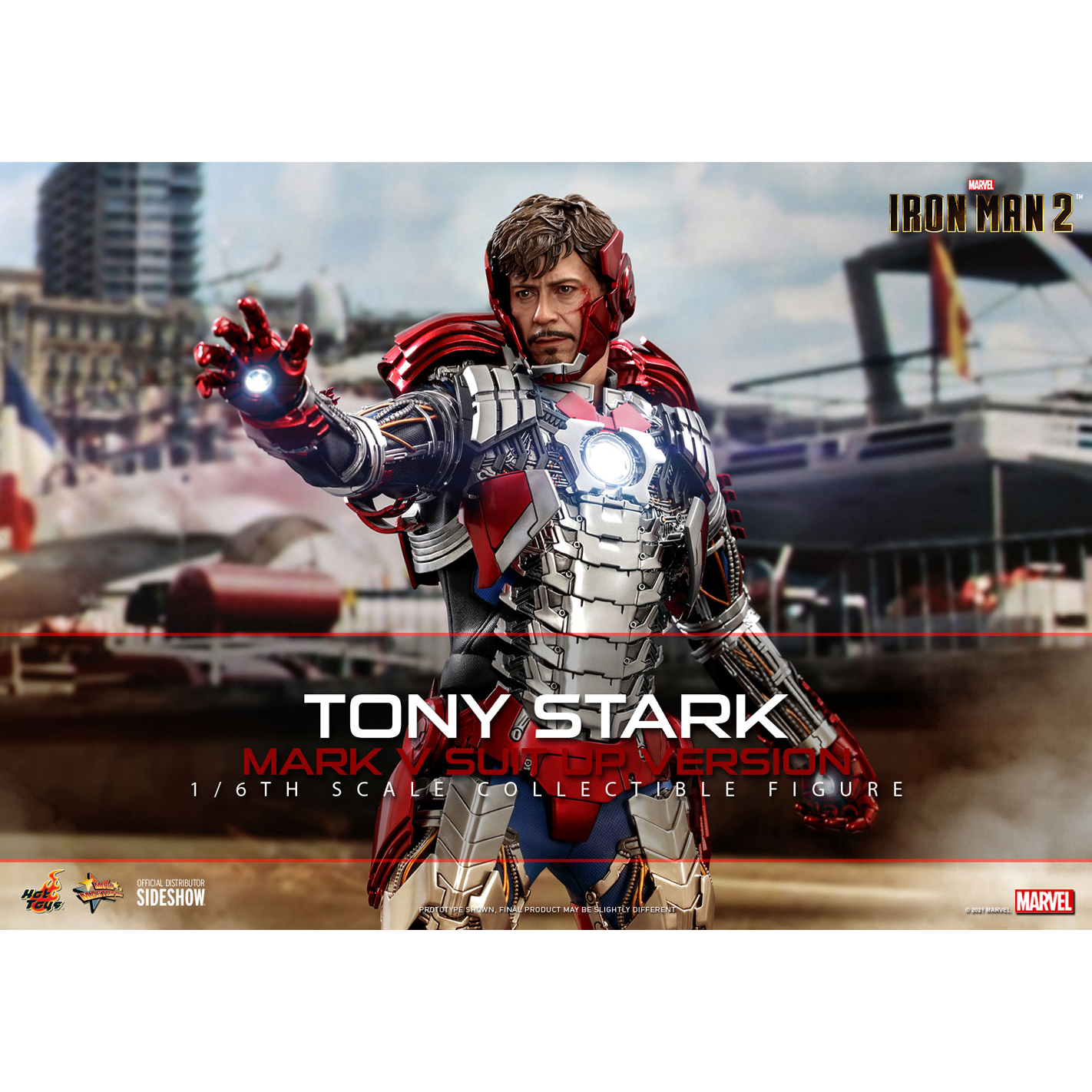 Marvel Tony Stark Mark V Suit Up Version Scale Figure Hot Toys MMS