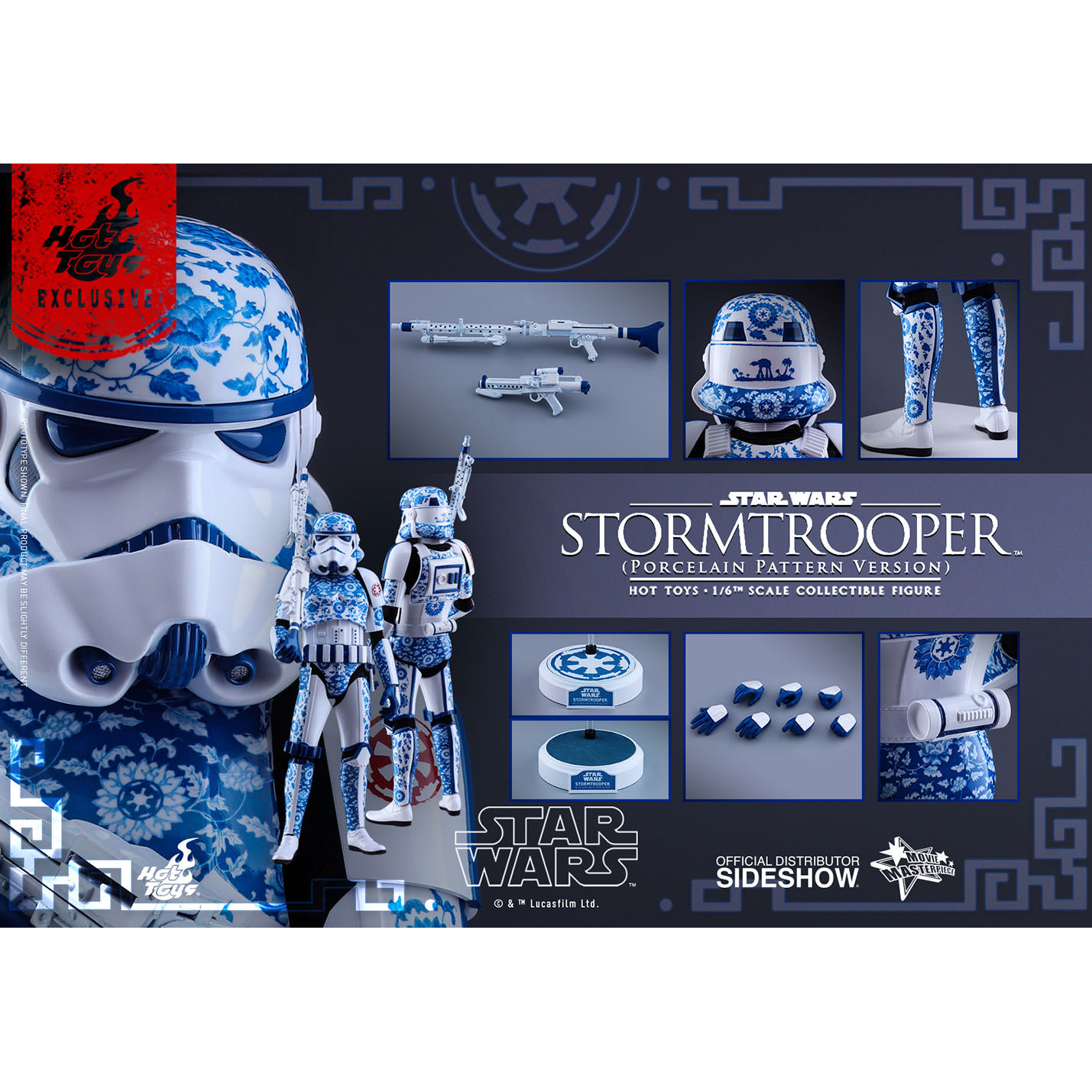 Star Wars Stormtrooper Porcelain Pattern Version Scale Action Figure Hot Toys MMS