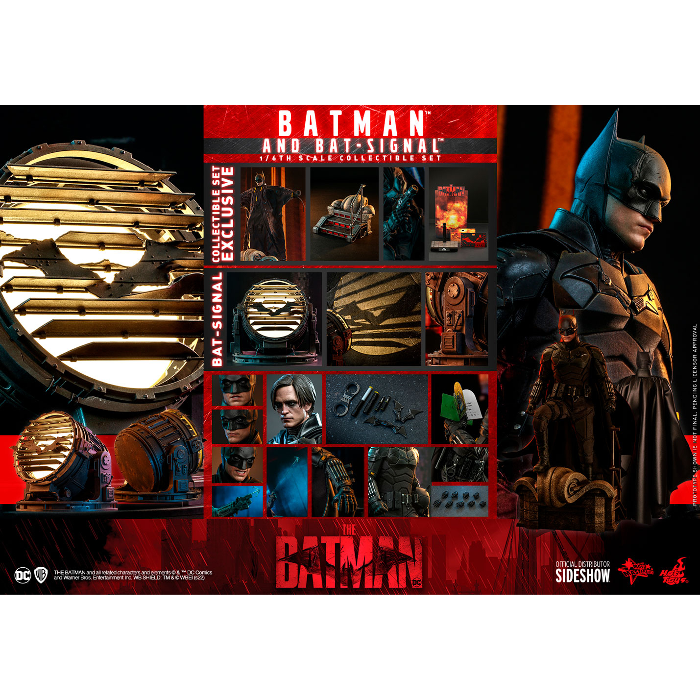 DC Batman And Bat Signal The Batman Scale Collectible Set Hot Toys MMS