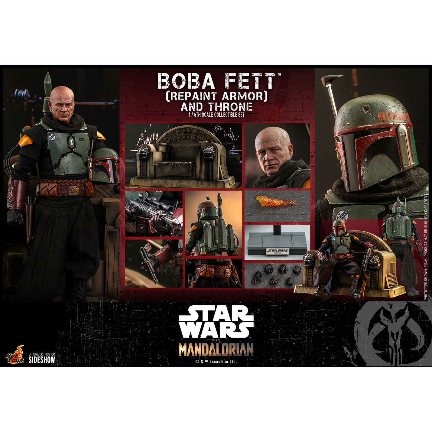 Star Wars Boba Fett Repaint Armor And Throne Scale Figure Set Hot Toys Tms