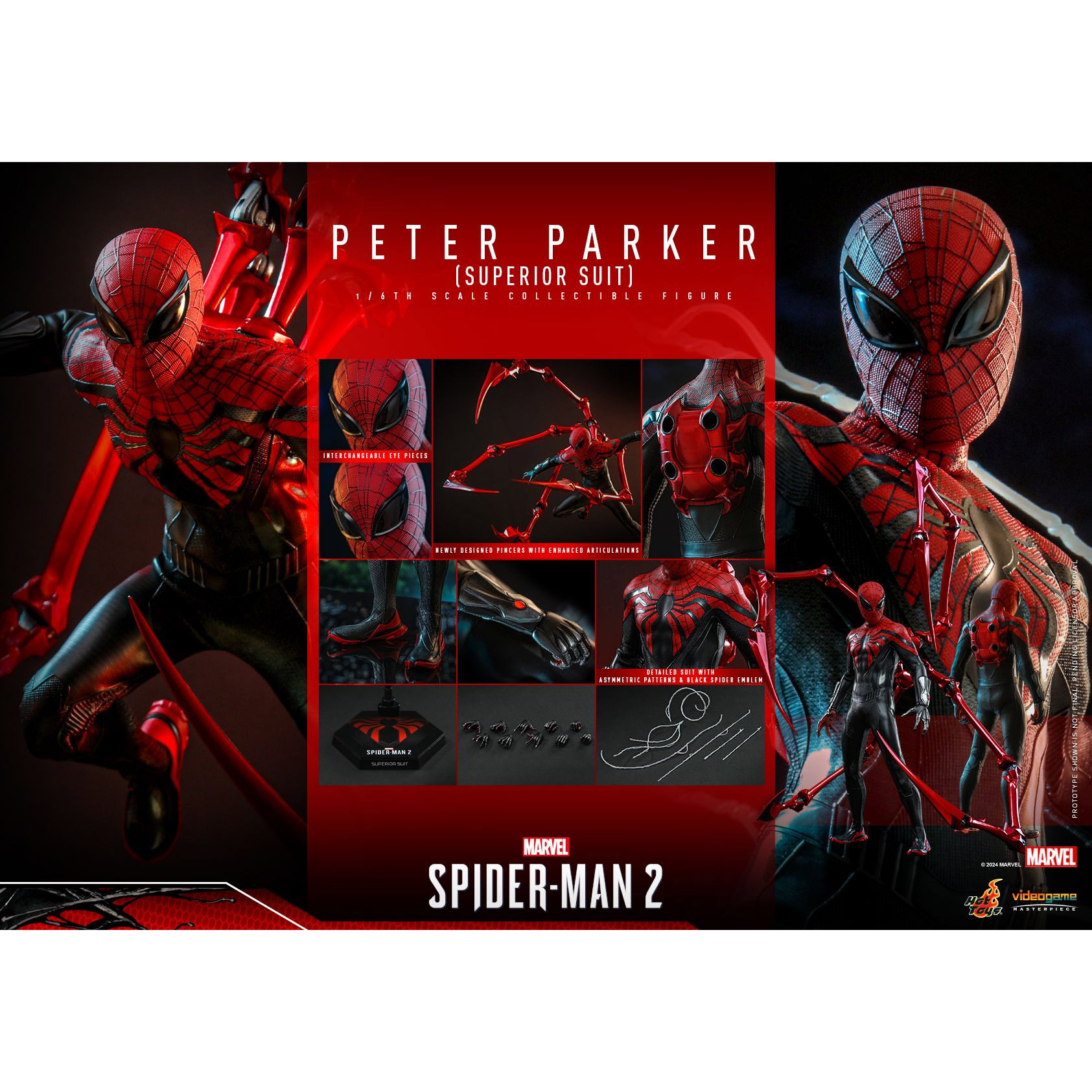 Marvel Spider Man Peter Parker Superior Suit Scale Figure Hot Toys Vgm