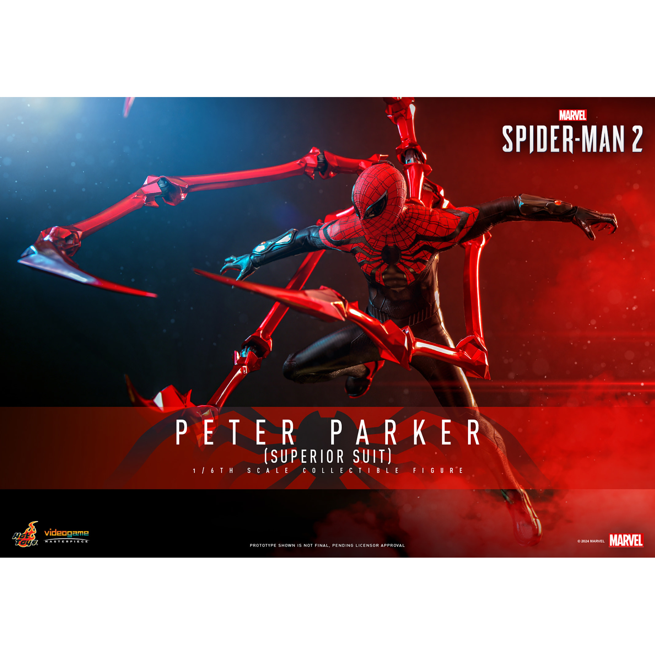 Marvel Spider Man Peter Parker Superior Suit Scale Figure Hot Toys Vgm