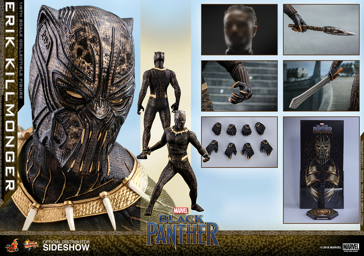 Erik Killmonger Black Panther 1:6 figure Hot Toys 903413 MMS471
