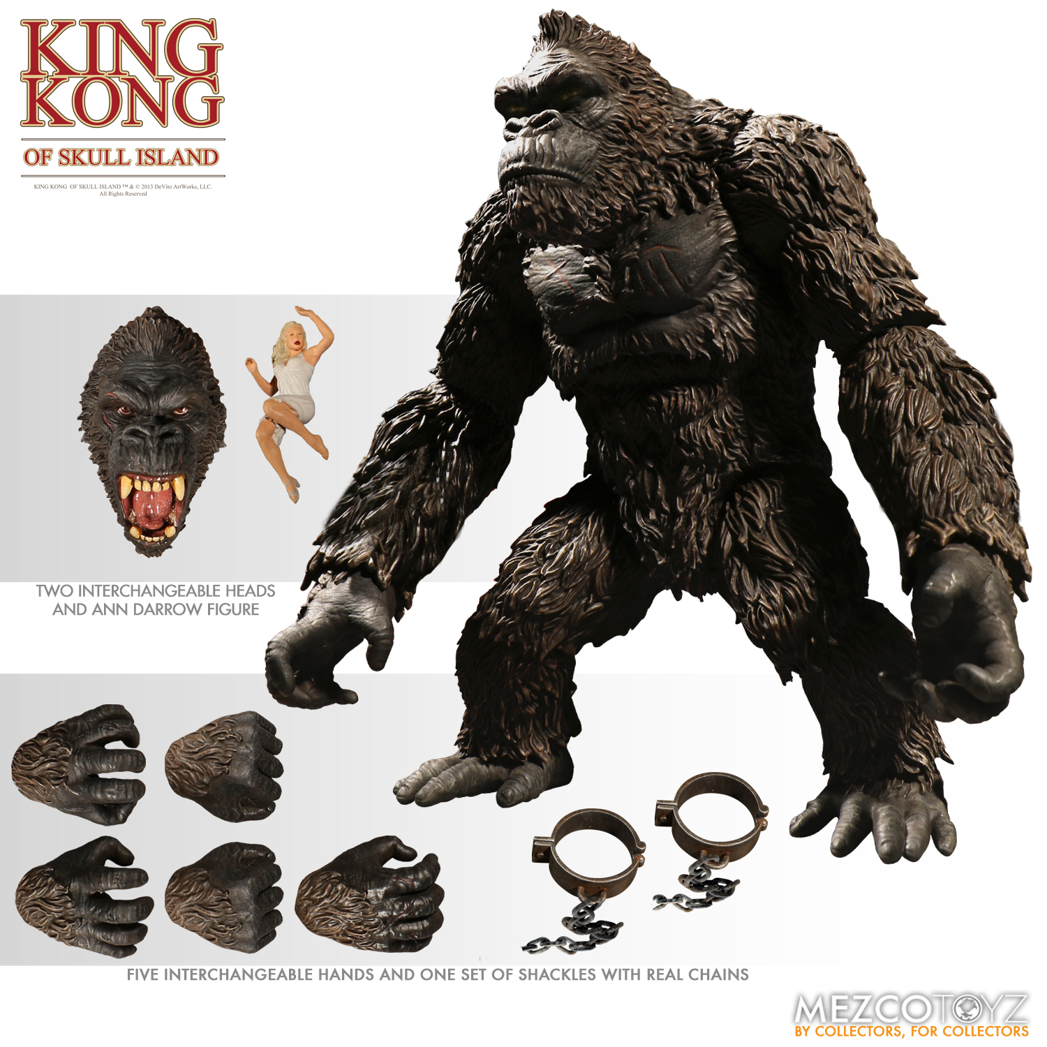 Mezco Toyz King Kong of Skull Island 7 inch  Balck Action Figure for sale online 