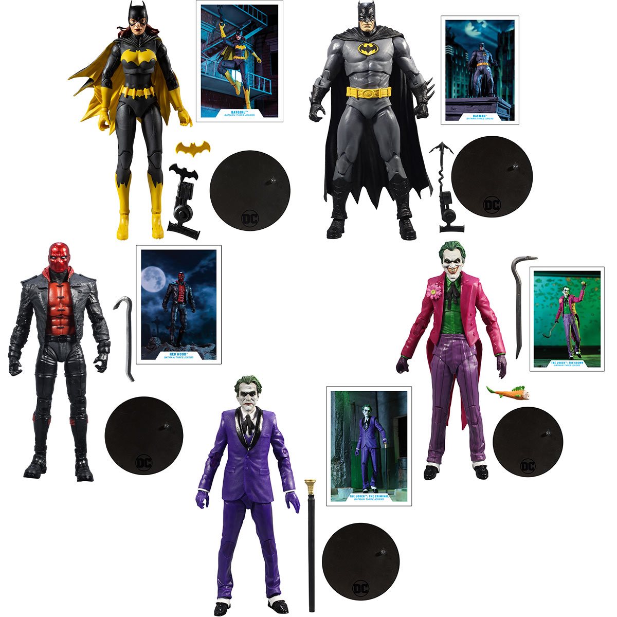 DC Multiverse Batman Three Jokers Wave 1 7Inch Scale Set of 5