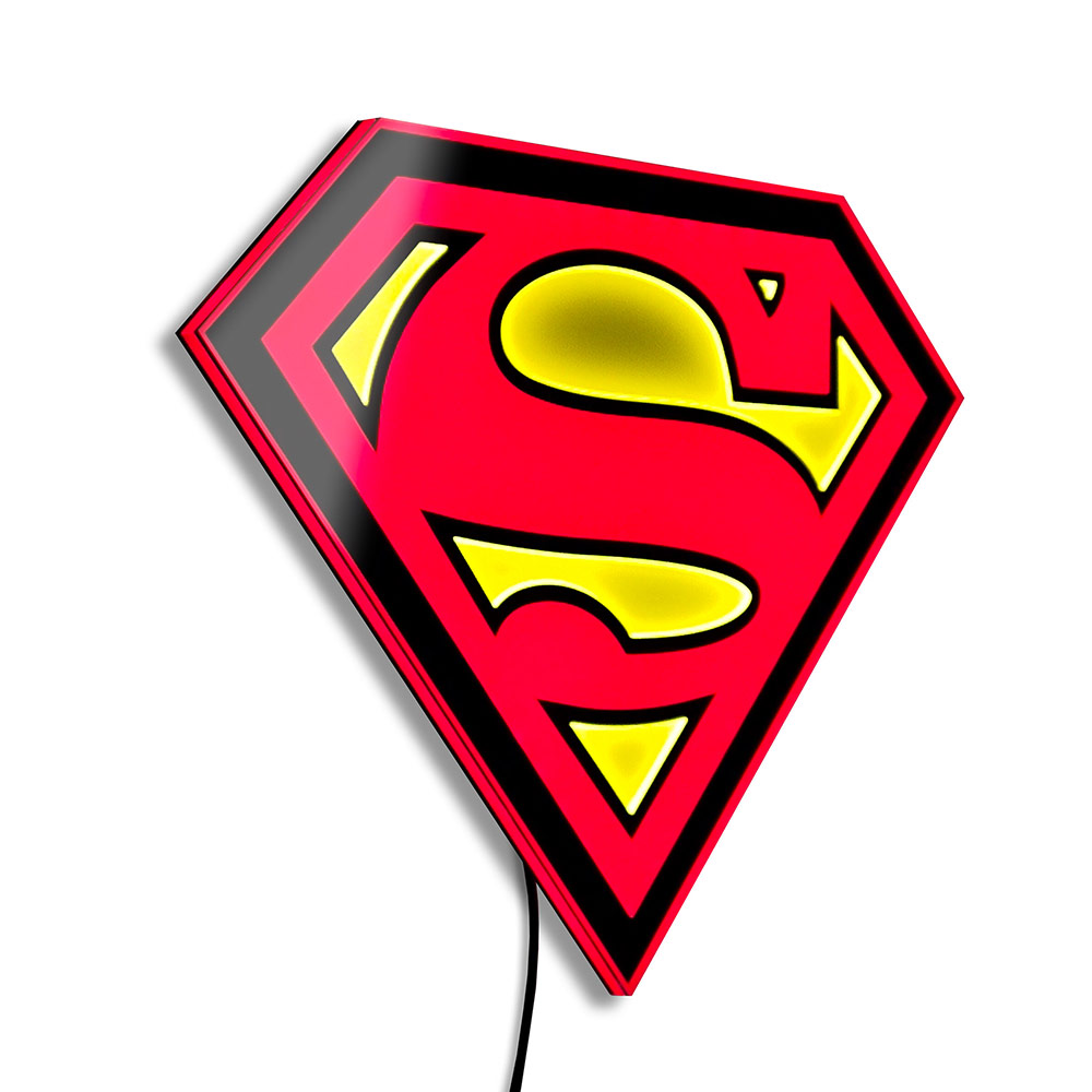Superman LED Logo Light (Regular) Wall Light by Brandlite Illuminated