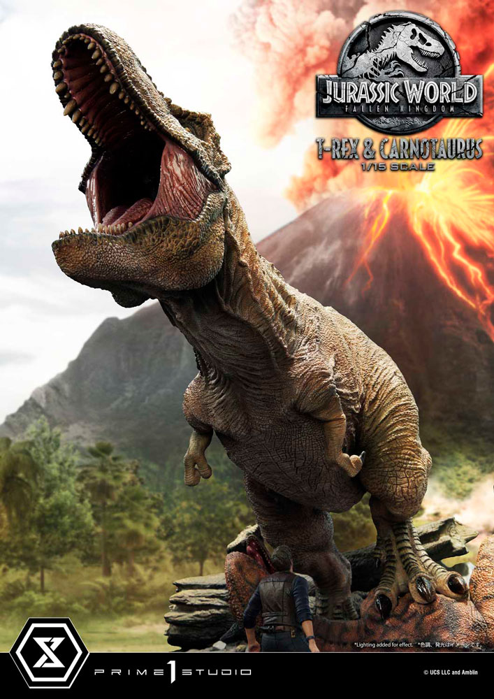 Jurassic World: Fallen Kingdom - T-Rex & Carnotaurus 1:15 Scale Statue ...