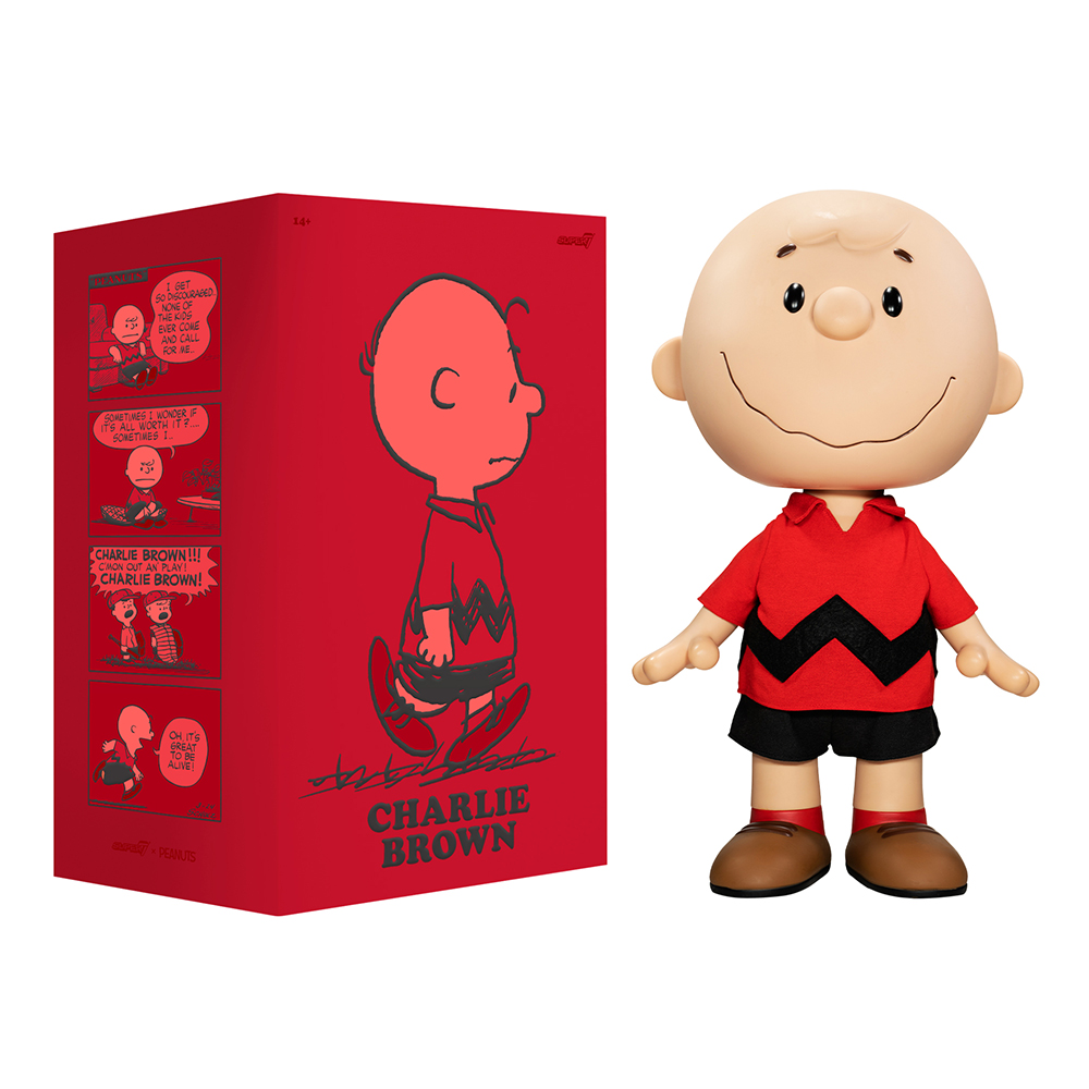 Charlie Brown (Red Shirt) 16-inch Vinyl Collectible Super 7 910960