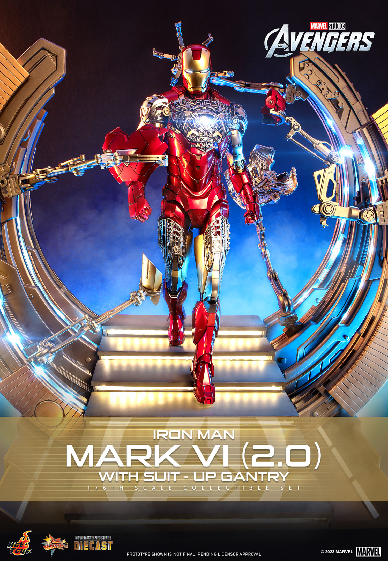 Marvel Iron Man Mark VI (2_0) Diecast with Suit-Up Gantry 1:6