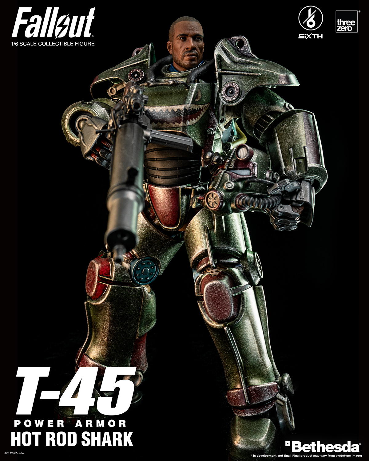 その他 Fallout T-45 Power Armor Hot Rod Shark Fallout T-45 Hot Rod Shark Power Armor 1:6 Scale Figure Threezero