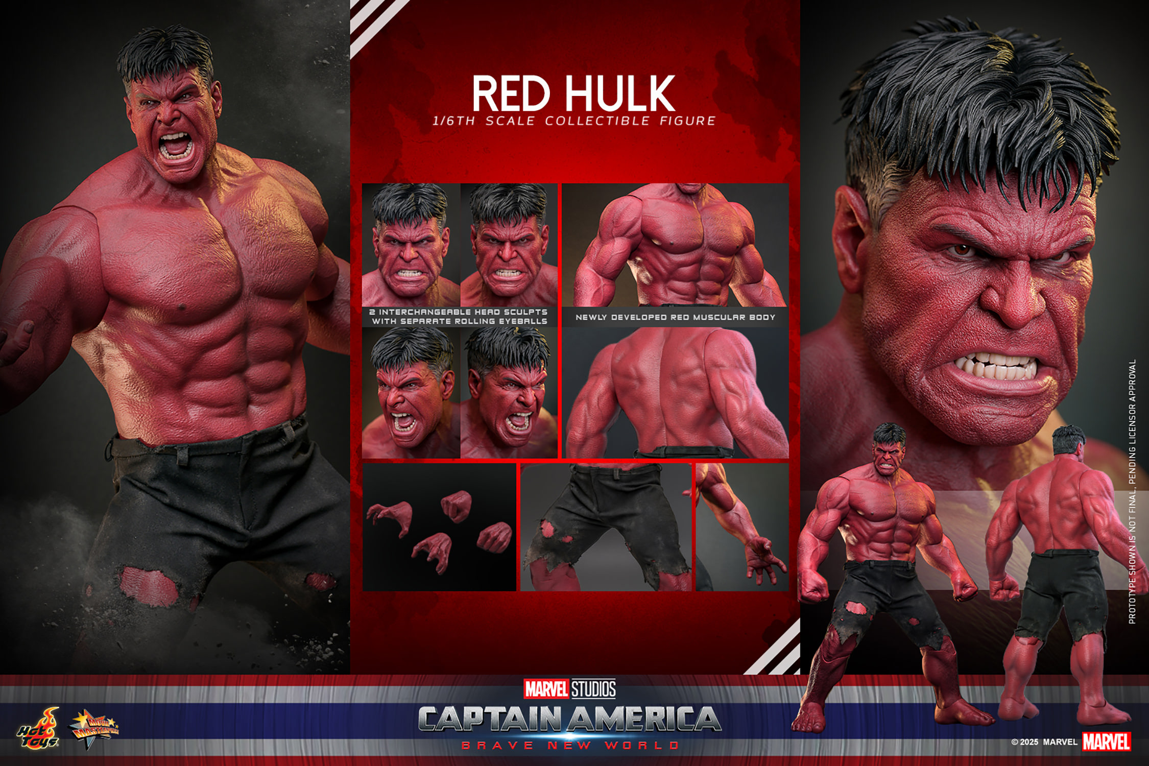 Marvel Red Hulk 1:6 Scale Figure Hot Toys MMS797 914215