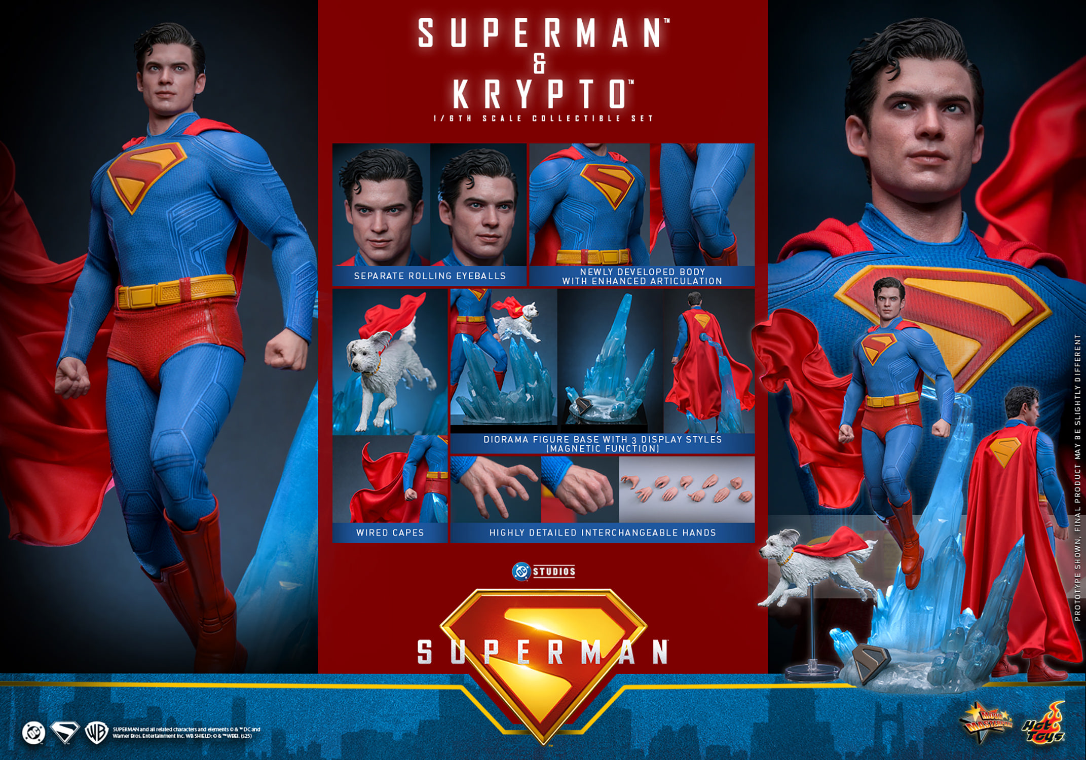 DC Superman & Krypto 1:6 Scale Figure Set Hot Toys MMS812 914463