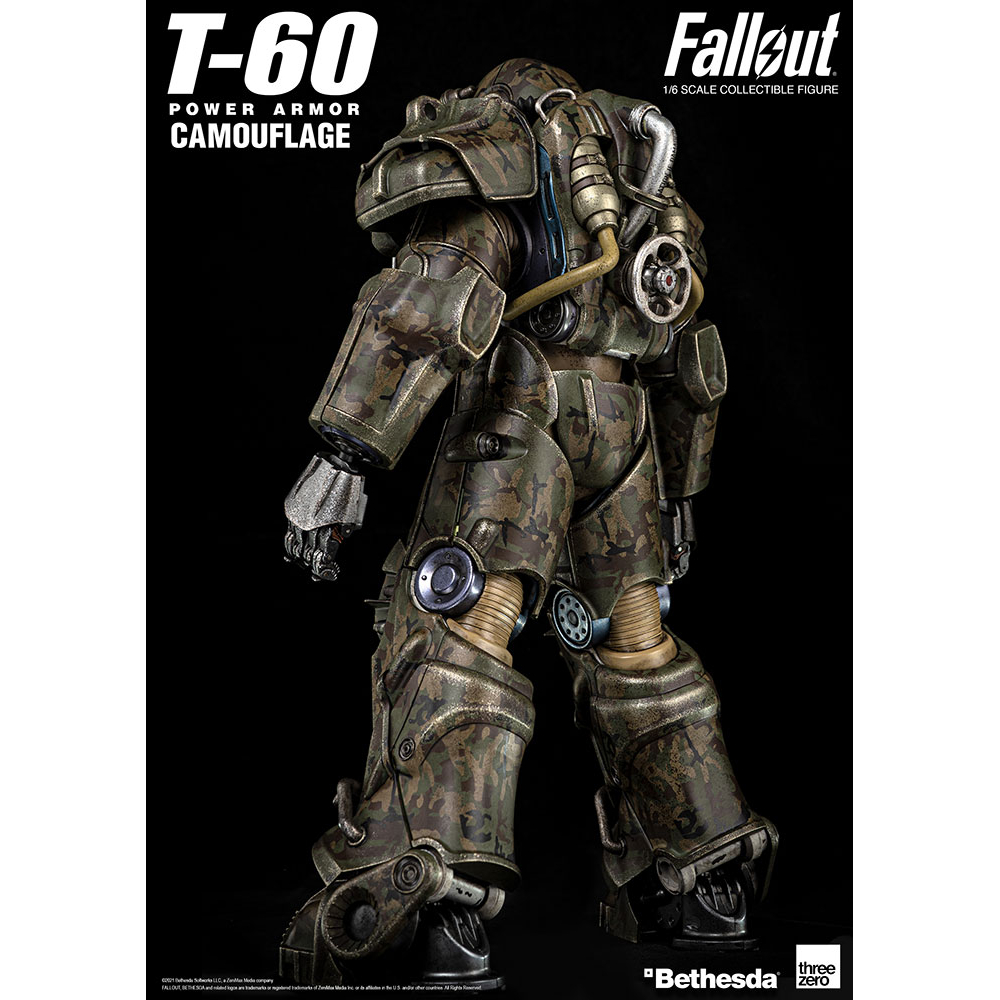 Fallout T 60 Camouflage Power Armor 1 6 Scale Figure Threezero