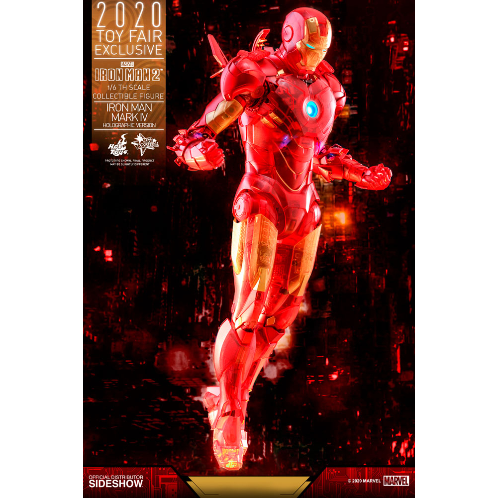 Marvel Iron Man Mark IV (Holographic Version) 1:6 figure EXCLUSIVE Hot ...