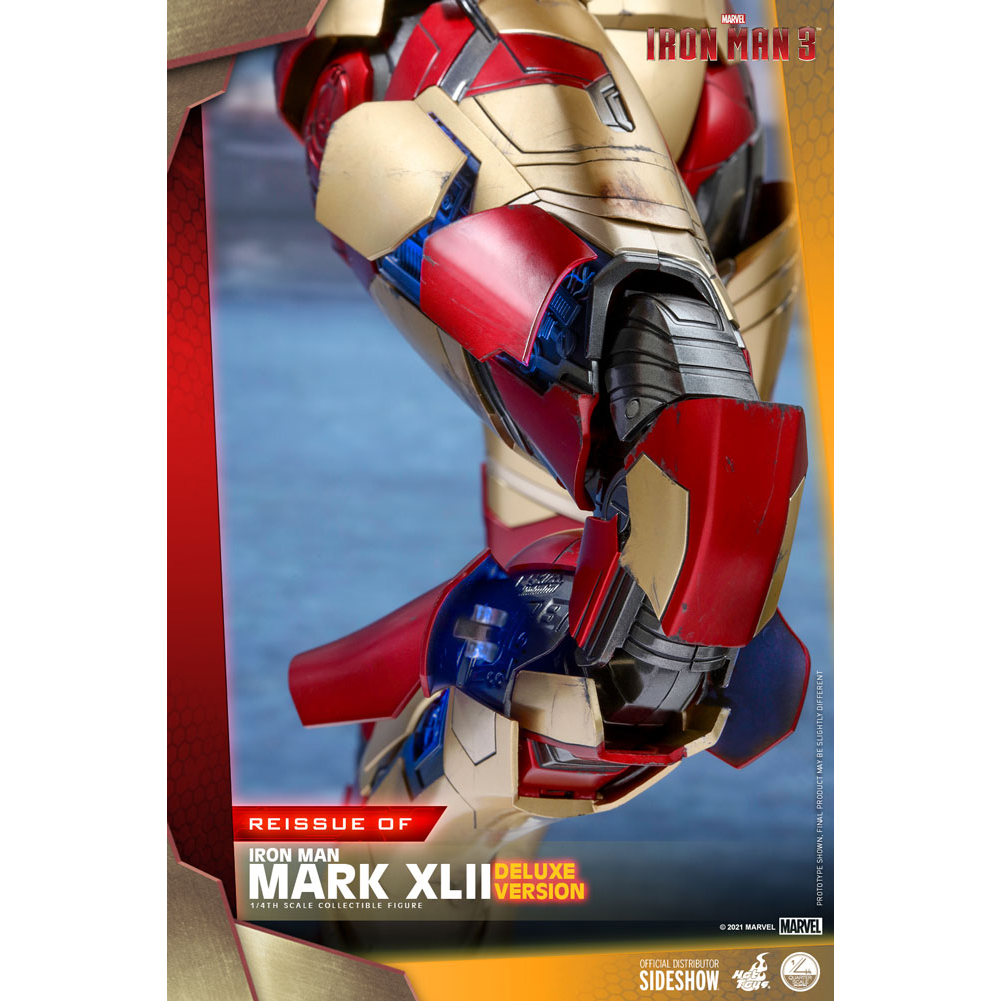 Marvel Iron Man Mark XLII 42 Deluxe Version Quarter Scale Figure Hot Toys 908659 QS008