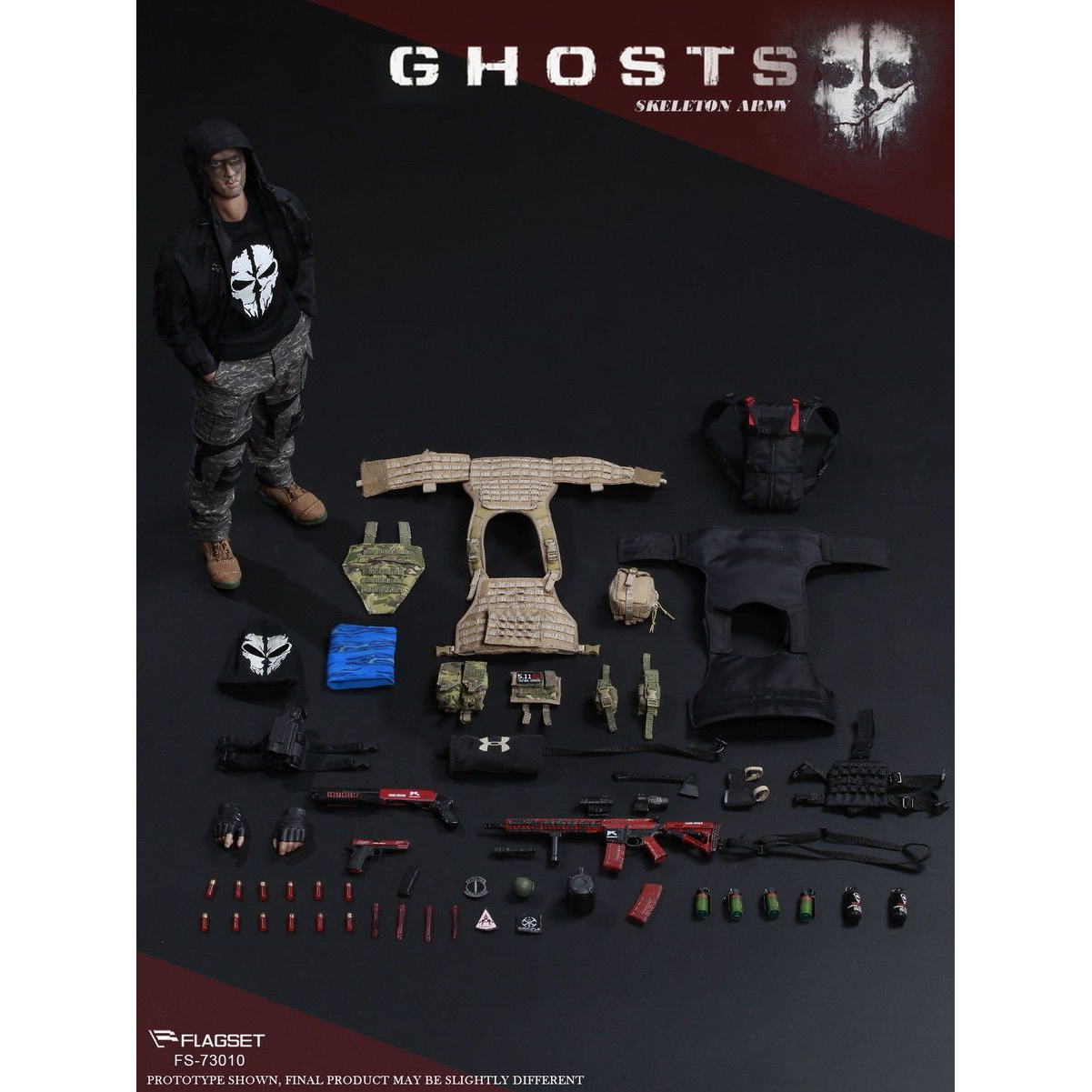 Smoke Grenades x2-1/6 Scale Flagset Action Figures Ghosts Death Squad K 