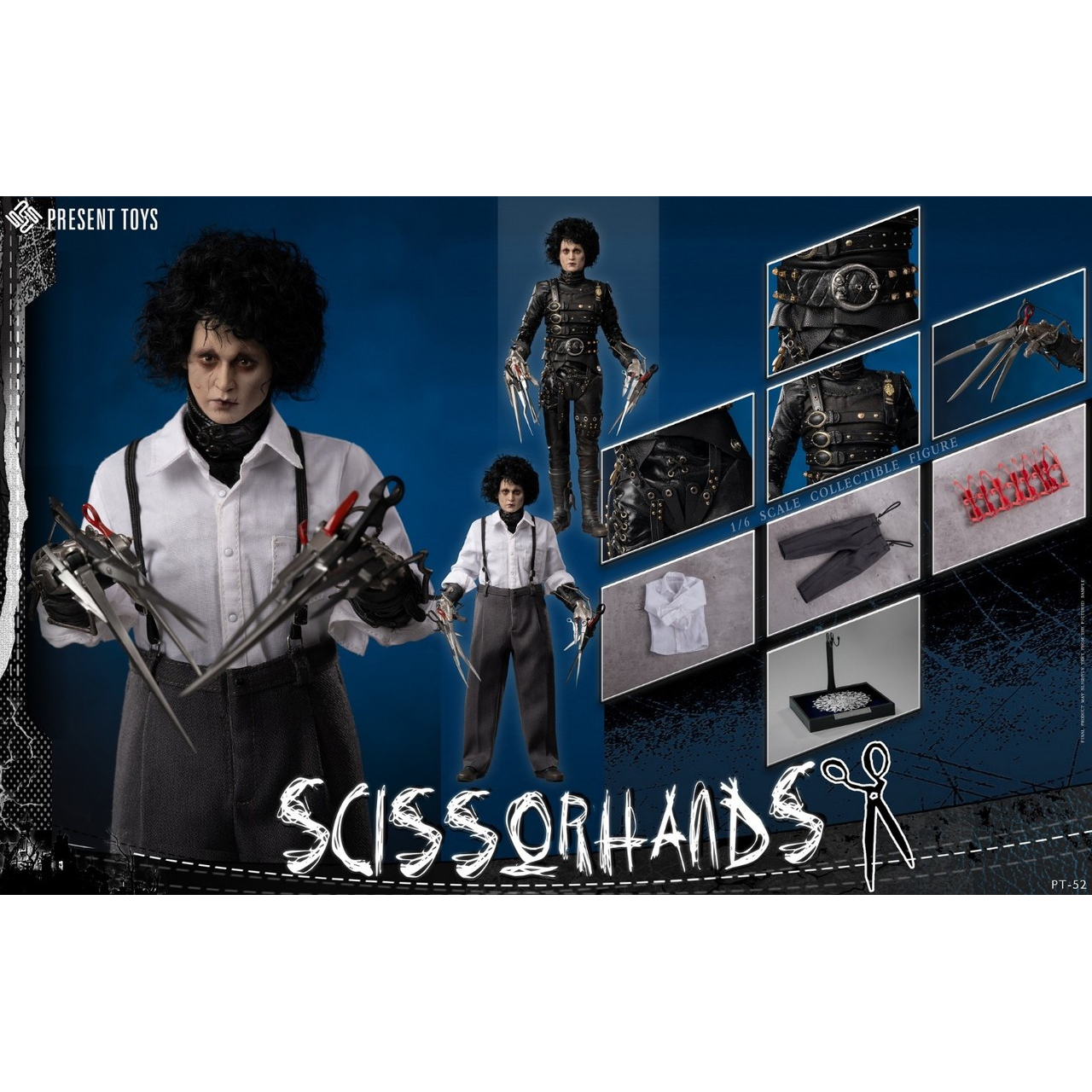PRESENT TOYS 1/6 シザーハンズ 植毛ヘッド付き PT-sp52 PRESENT TOYS PT-sp52 1/6 シザーハンズ Scissorhands sp52