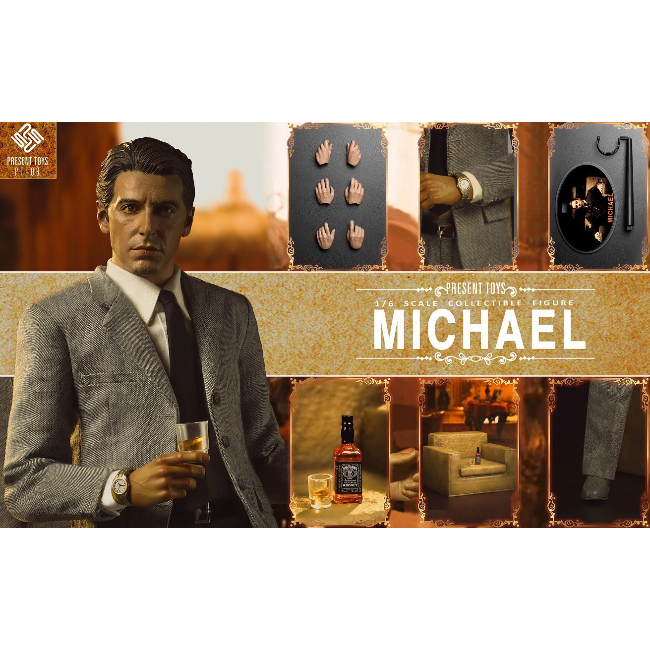 In-stock 1/6 Present Toys SP09 The Second Mob Boss Michael Action Figure 