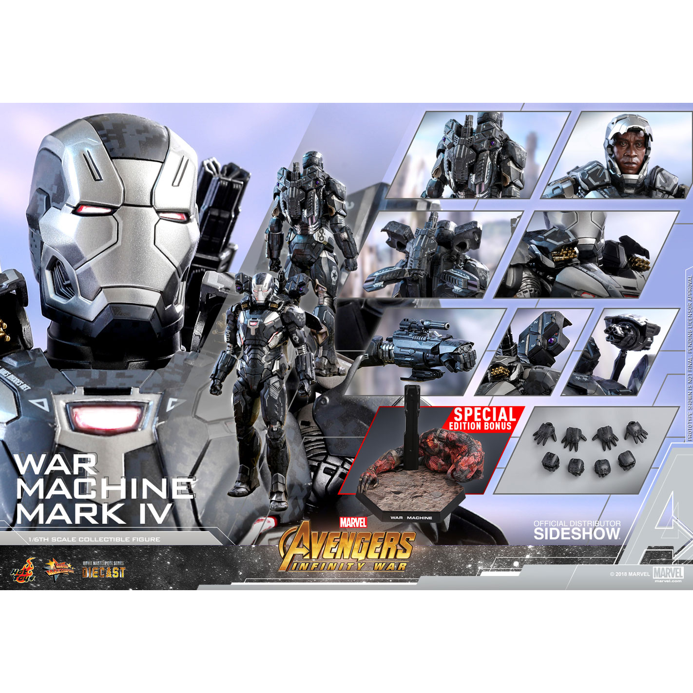 War Machine Mark IV Special Edition 1 6 Figure DIECAST Avengers