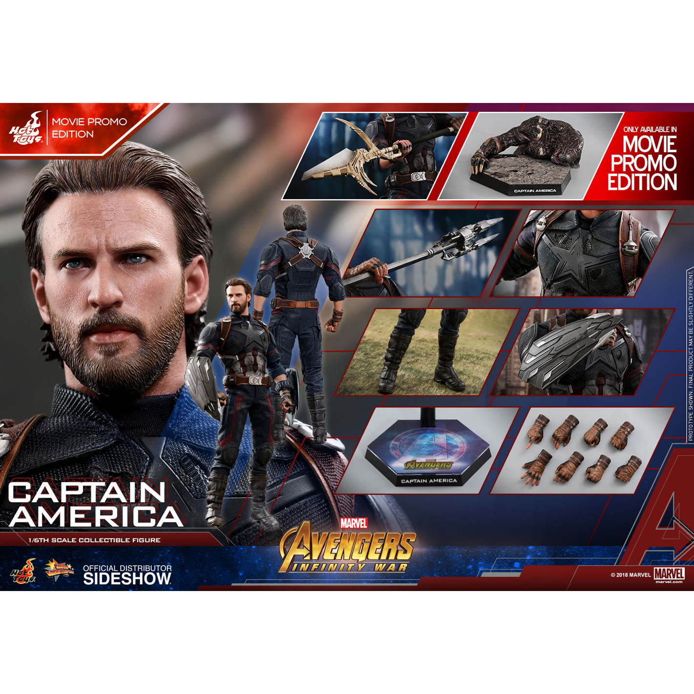 Avengers: Infinity War Captain America Movie Promo Edition 1:6