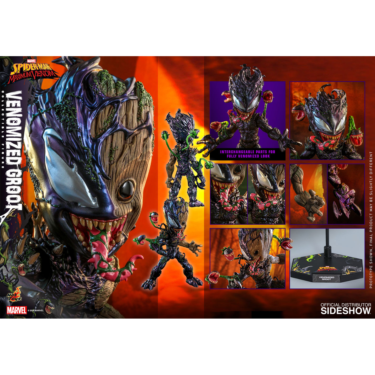 Venomized Groot フィギュア Venomized Groot Collectible Figure by Hot Toys | Sideshow Collectibles