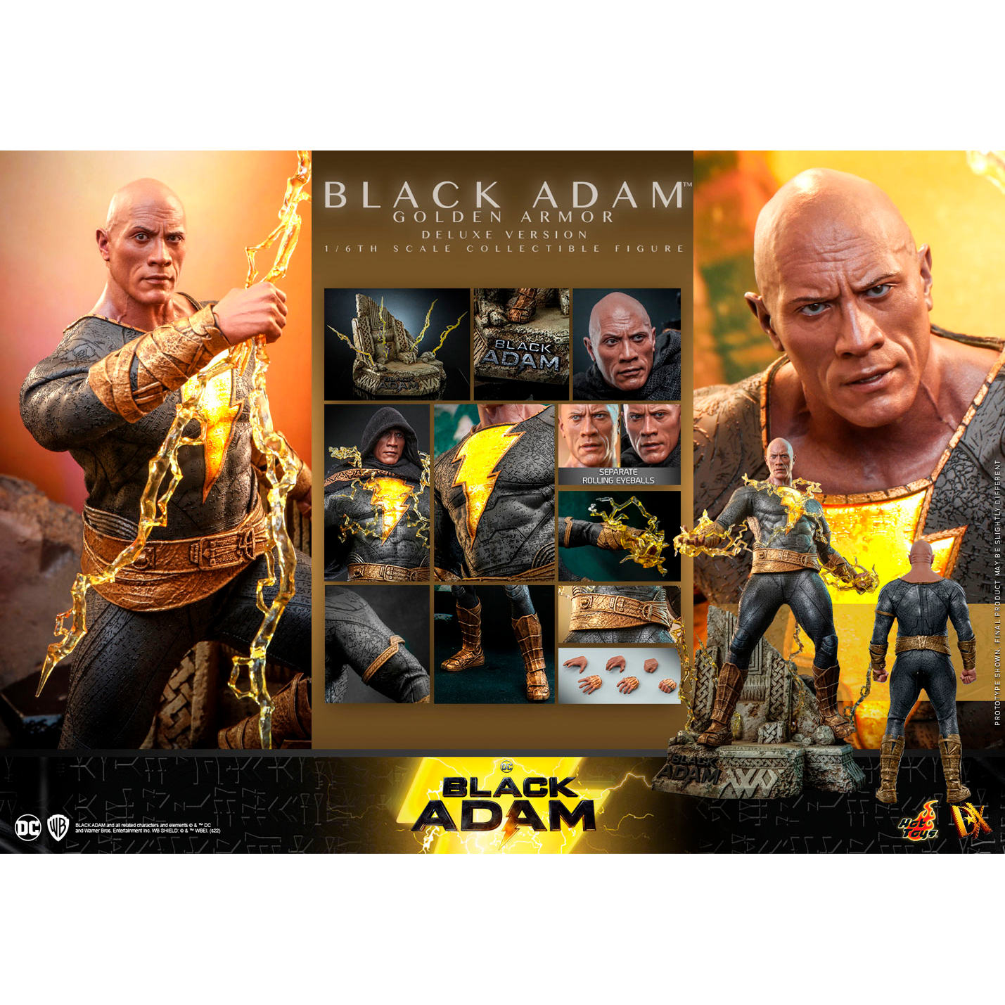 DC Black Adam (Golden Armor) (Deluxe Version) 1:6 Scale Figure Hot