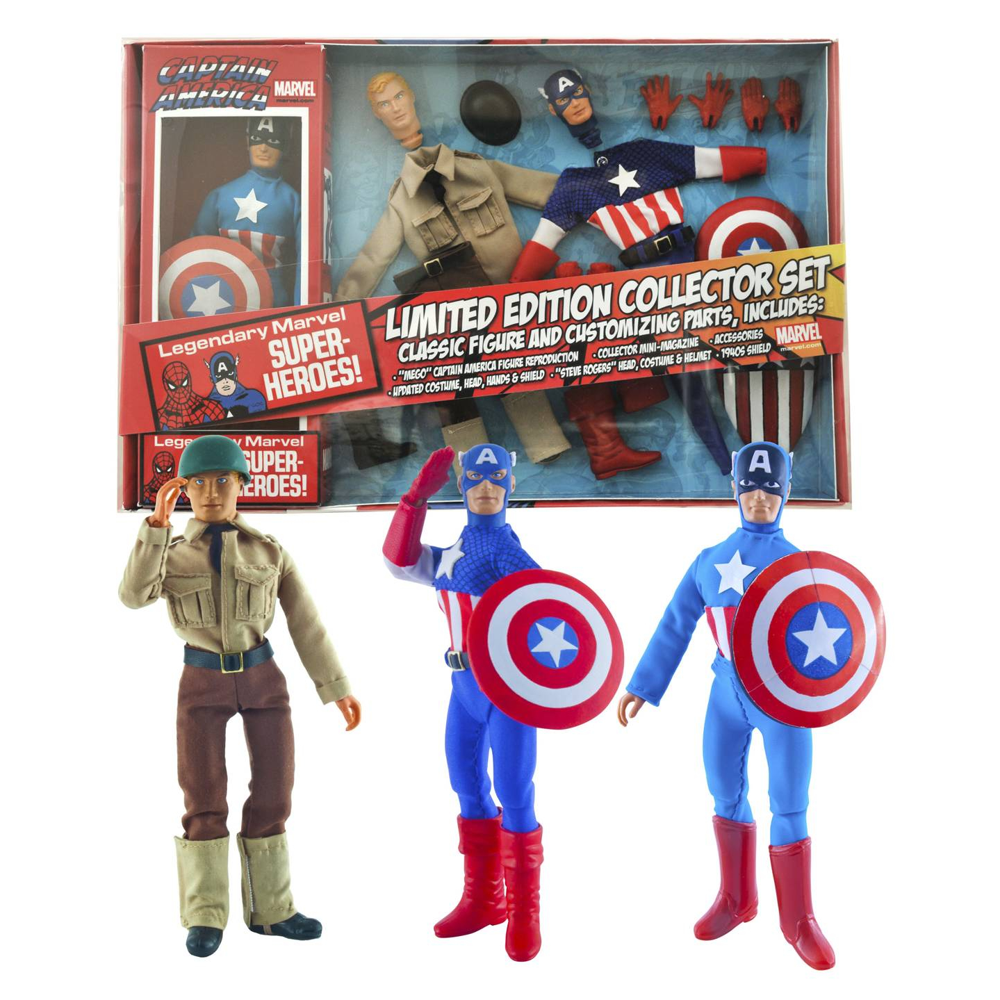 Marvel Captain America 8inch Retro Action Figure Set