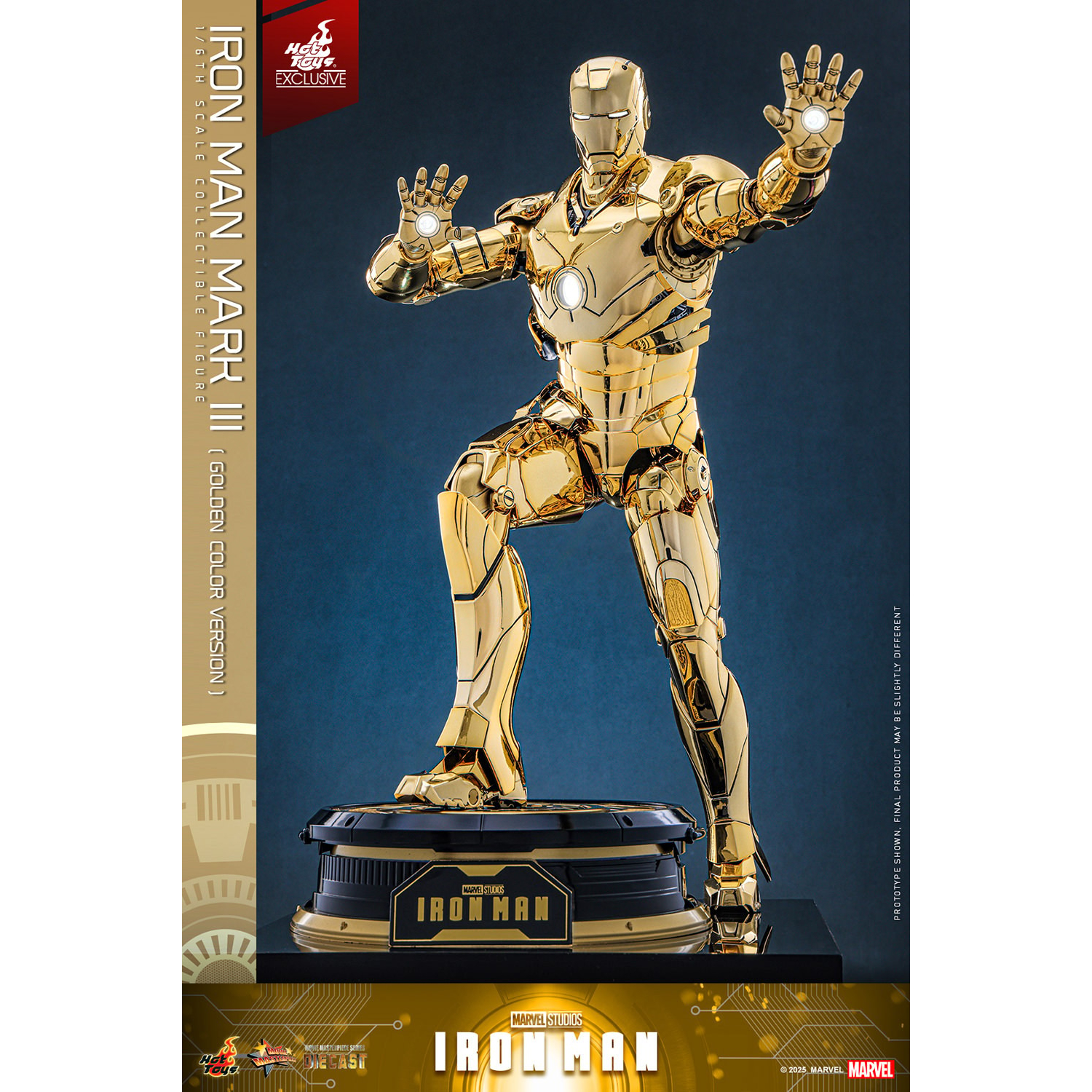 Marvel Iron Man Mark III Golden Color Armor Diecast 1:6