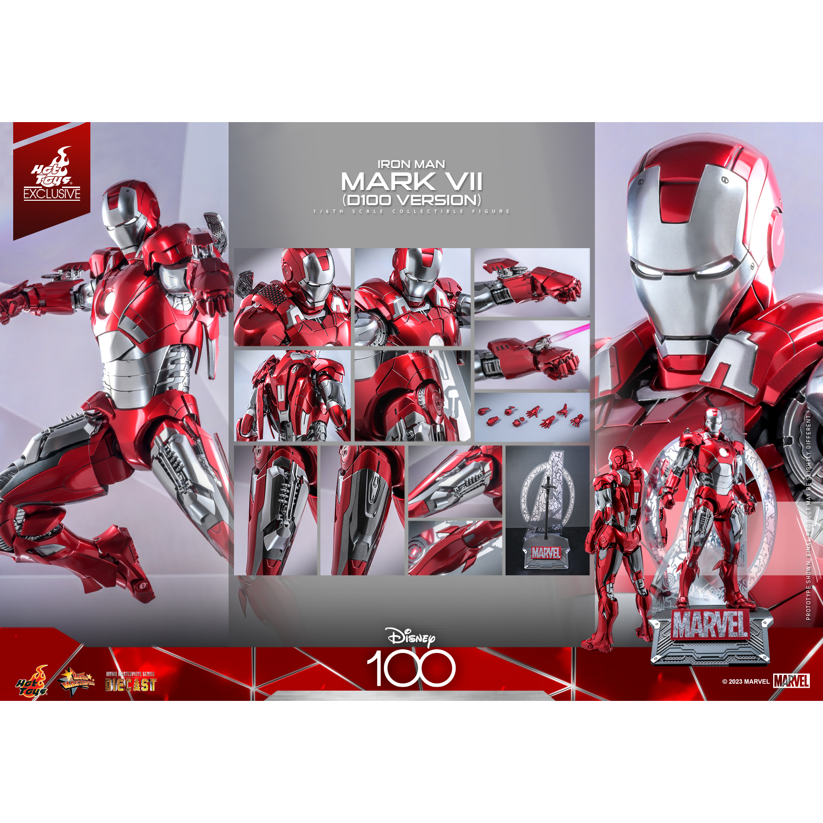 Marvel Disney 100 Iron Man Mark VII (D100 Version) 1:6 Scale