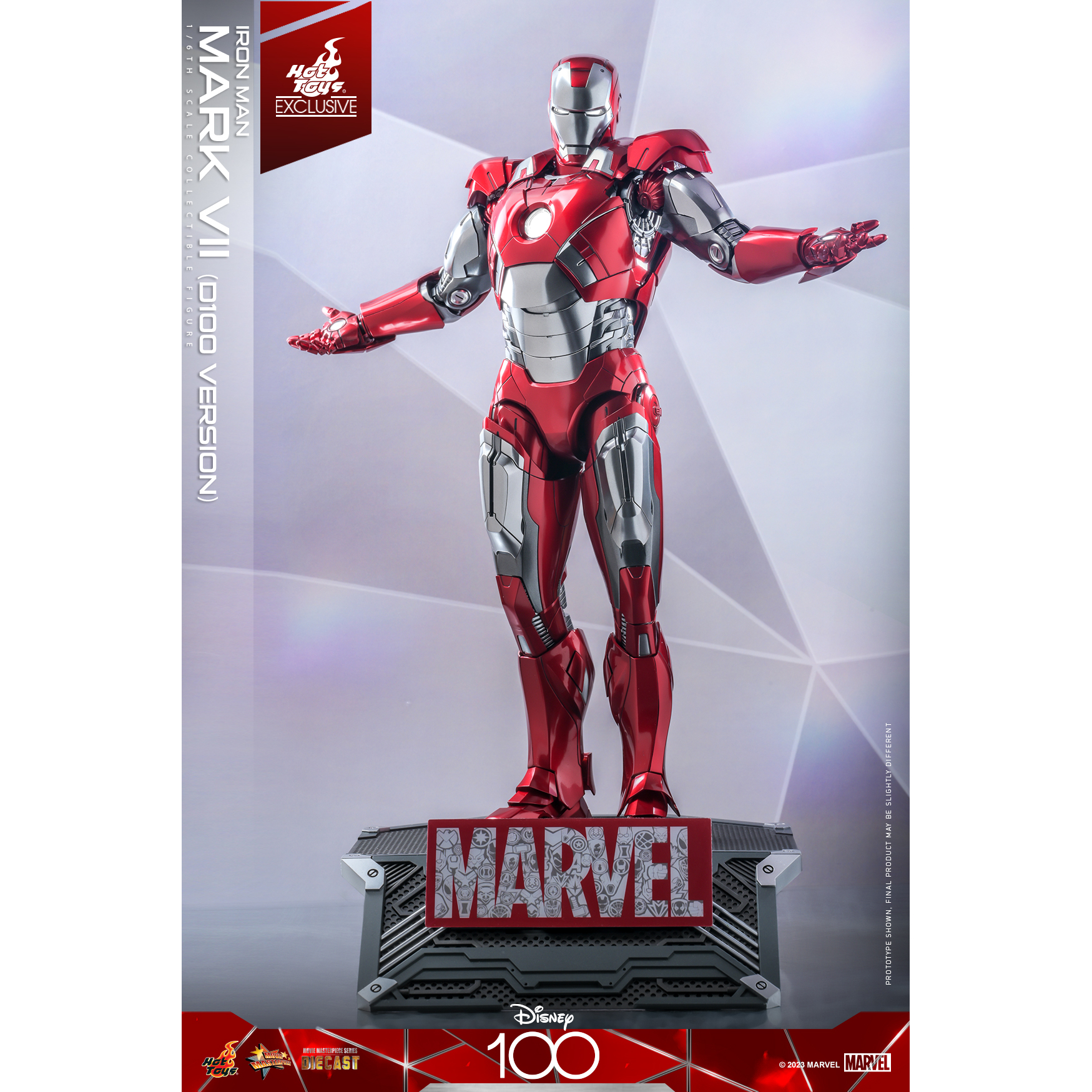 Marvel Disney 100 Iron Man Mark VII (Version D100) Figurine Échelle 1:6