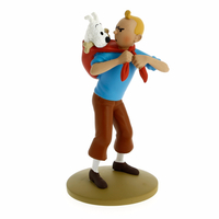 ​​​Tintin Figurine Tintin Ramène Milou Résine 13.5cm