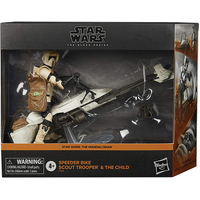 Star Wars The Black Series 6-inch Speeder Bike with Scout Trooper & The Child (Baby Yoda) Hasbro F1189