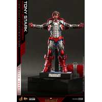 Marvel Tony Stark (Costume Mark V Suit Up) VERSION DE LUXE Figurine échelle 1:6 Hot Toys 908411