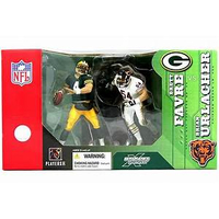 NFL Brett Favre Vs Brian Urlacher 2 Pack Deluxe Green Bay Packer 7-inch Scale Action figures (2003) McFarlane