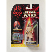 Star Wars Episode 1 The Phantom Menace Qui-Gon Jinn Hasbro (Not Mint, Damaged Card)