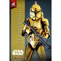 Star Wars Clone Trooper (GOLD CHROME VERSION) Exclusive 1:6 Scale Figure Hot Toys 913143 MMS735