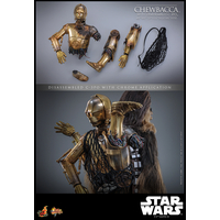 Star Wars: L'Empire Contre-Attaque - Chewbacca avec C-3PO démonté Figurine Échelle 1:6 Hot Toys MMS766 903739