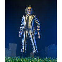 Beetlejuice (1988) Figurine parlante avec vêtements rayés Échelle 1:4 (18 pouces) NECA 57318