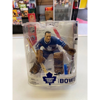 NHL Johnny Bower  Toronto Maple Leafs goalie blue shirt action figure  Mcfarlane Toys