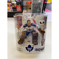 NHL Johnny Bower Toronto Maple Leafs goalie white shirt action figure Mcfarlane Toys