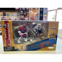 NHL  Jose Theodore contre Jason Smith gardien de but et joueurs de hockey ensembles de deux  figurines  Mcfarlane Toys