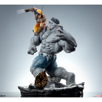 Marvel Grey Hulk vs Wolverine Maquette Sideshow Collectibles 2002162
