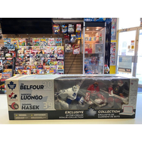 Collection Exclusive de Gardiens de Buts NHL ED Belfour Maple Leafs de Toronto Roberto Luongo équipe du Canada Dominik Hasek Sénateurs d'Ottawa figurine McFarlane Toys