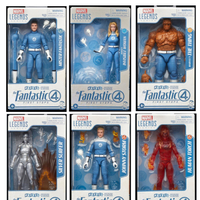 Marvel Legends Série Les Quatre Fantastiques : Premiers Pas - ensemble de 6 figurines échelle 6 pouces (Mister Fantastic, Johnny Storm, Silver Surfer, La Torche Humaine, La Chose, Sue Storm La Femme Invisible) Hasbro