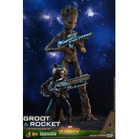 Avengers: Infinity War Groot et Rocket S�rie Movie Masterpiece figurines �chelle 1:6 Hot Toys 903423
