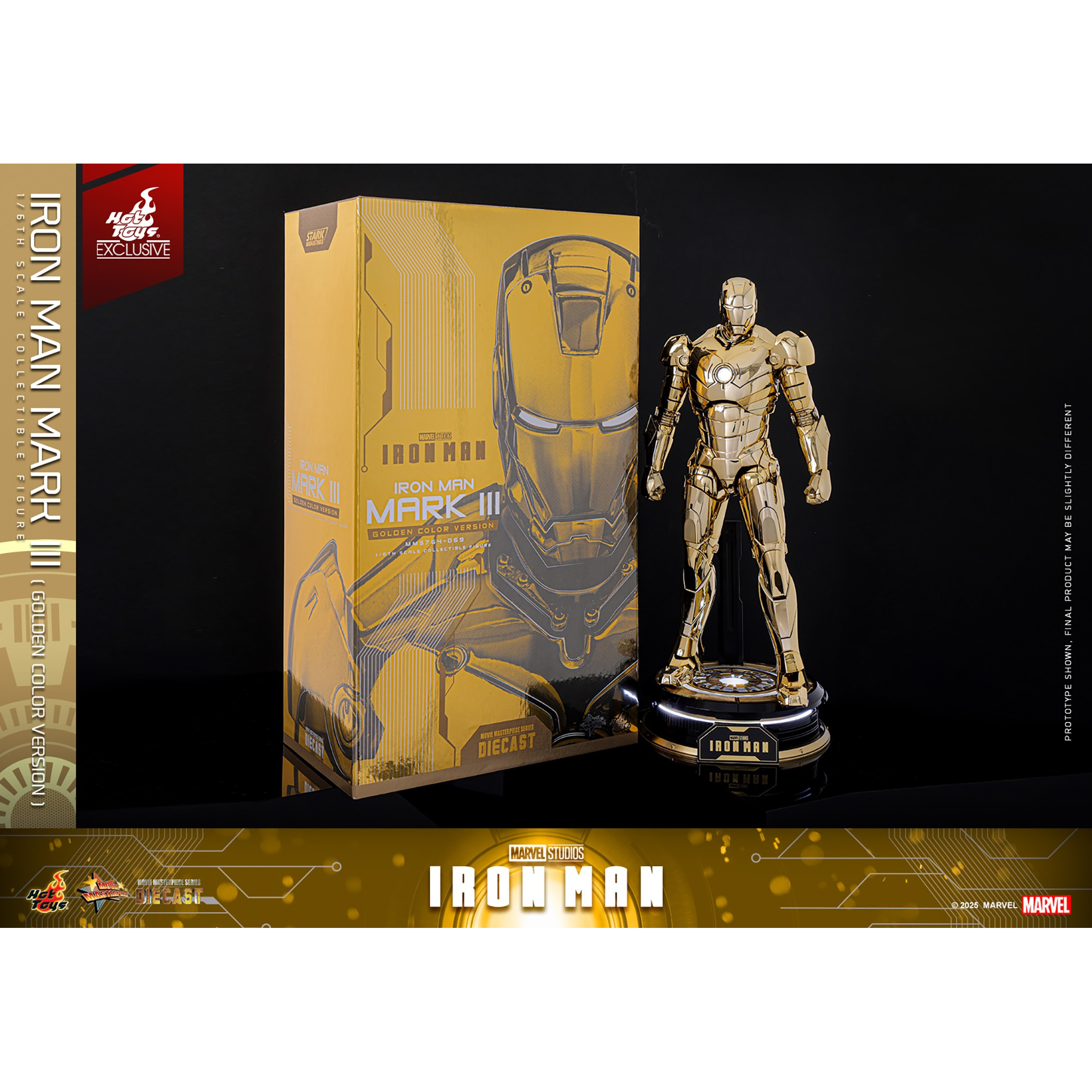 Marvel Iron Man Mark III Golden Color Armor Diecast 1:6 Marvel Iron Man Mark III Golden Color Armor Diecast 1:6