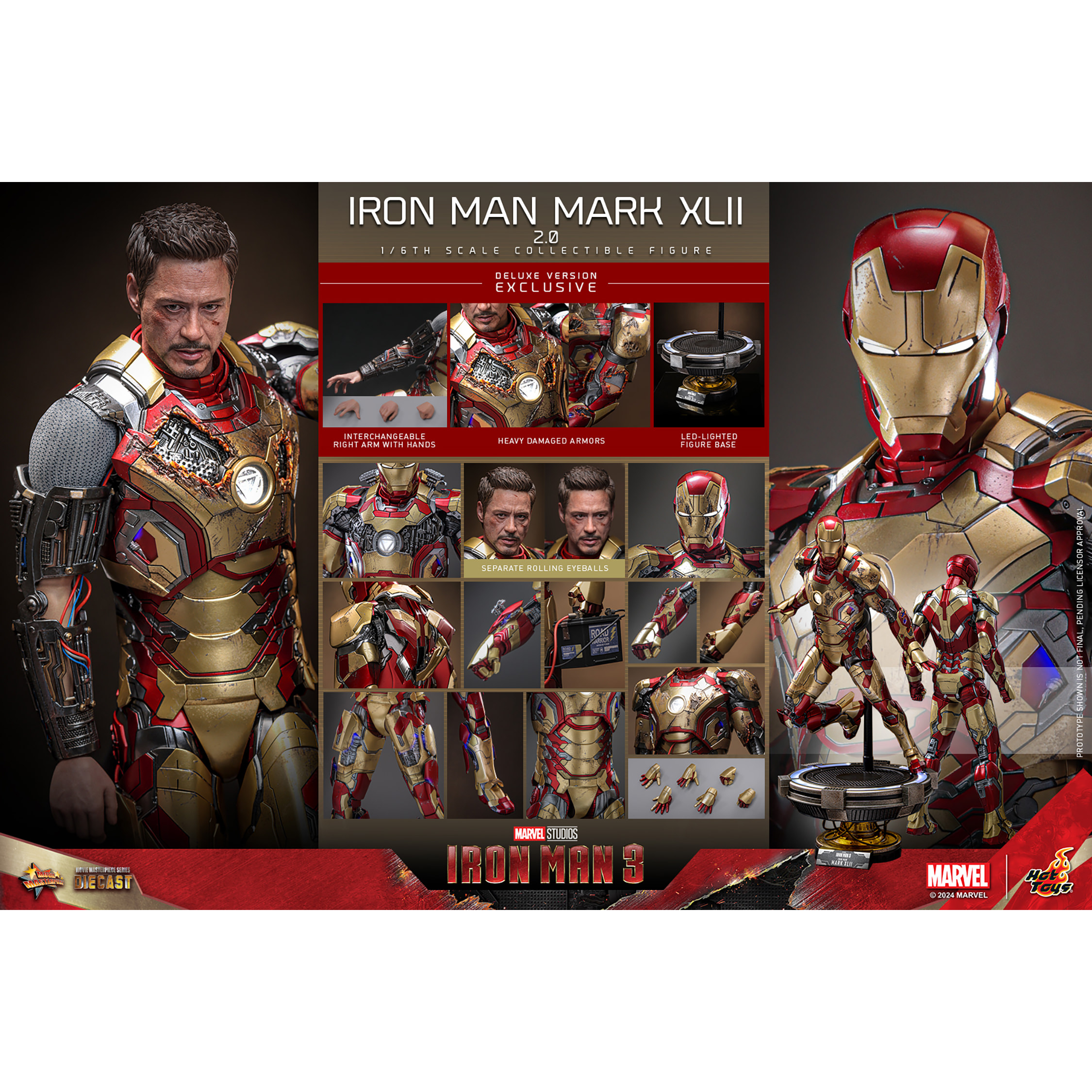 HOT TOYS MMS197 D02 IRON MAN 3 IRON MAN MARK 42 1/6 SCALE