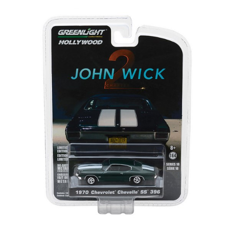 John Wick Chapter 2 1970 Chevrolet Chevelle SS 396 1:64 Série 18 Greenlight Hollywood Collectibles 44780-F