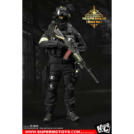 Russian Spetsnaz FSB Alfa Group 3_0 accessoires NOIR 1:6 Super MC Toys M-069A