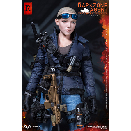 The DarkZone Agent Take back the city Tracy (manteau bleu) figurine échelle 1:6 Virtual Toys VM019R